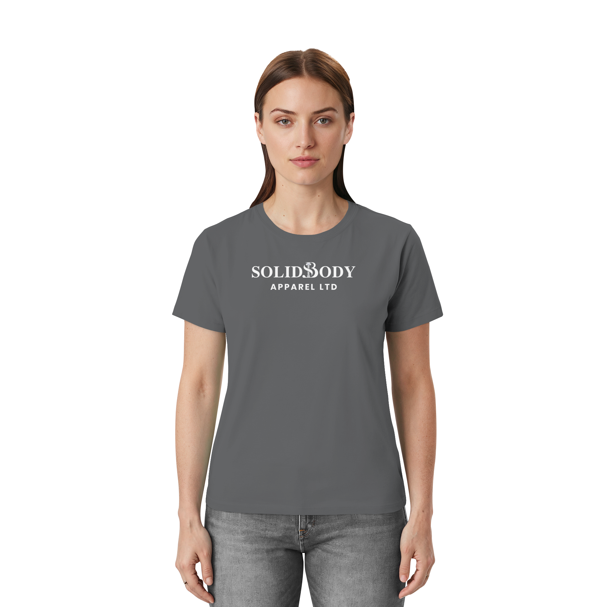Front View Essential t-Shirt in Grau