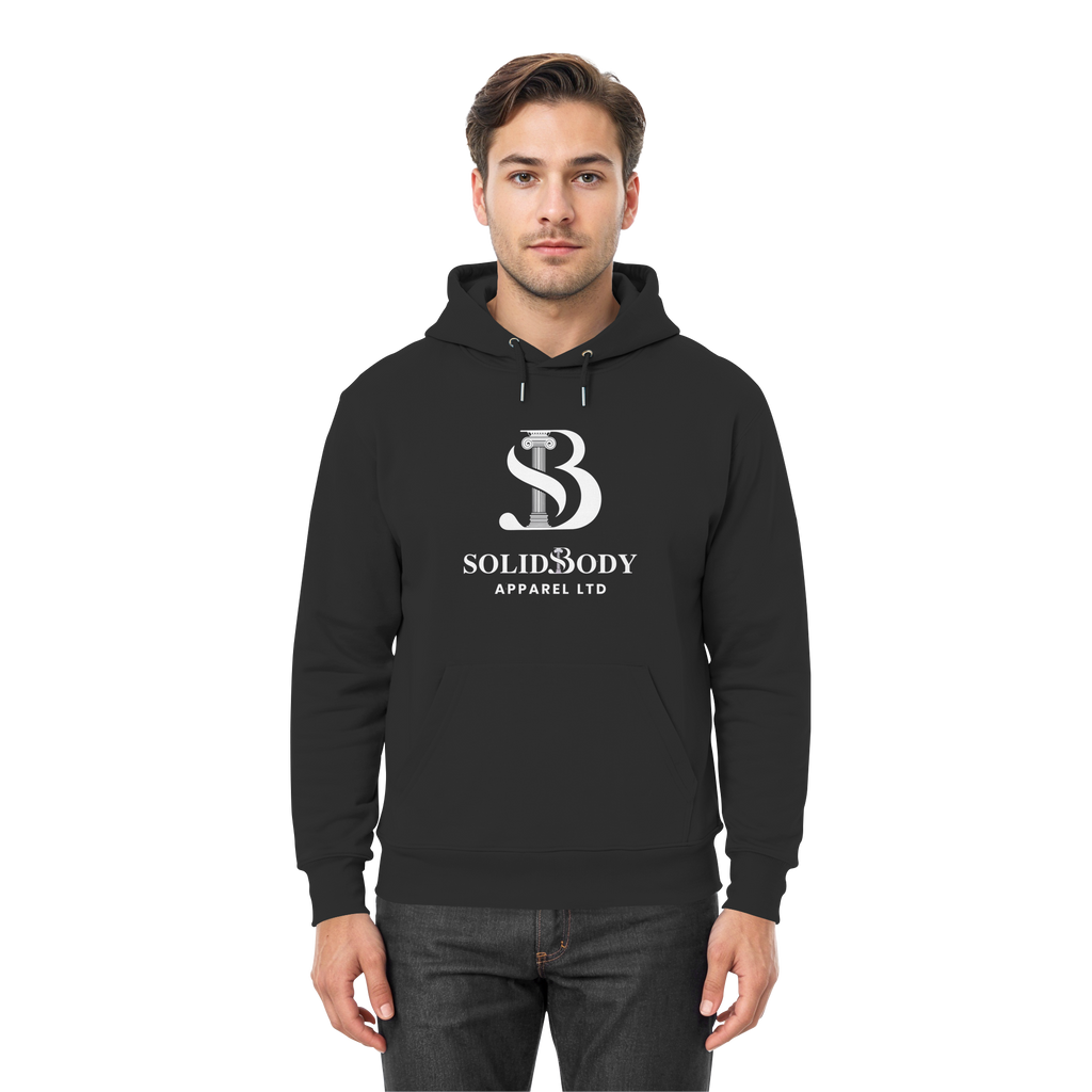 The SolidBody Hoodie Modellbild in schwarz