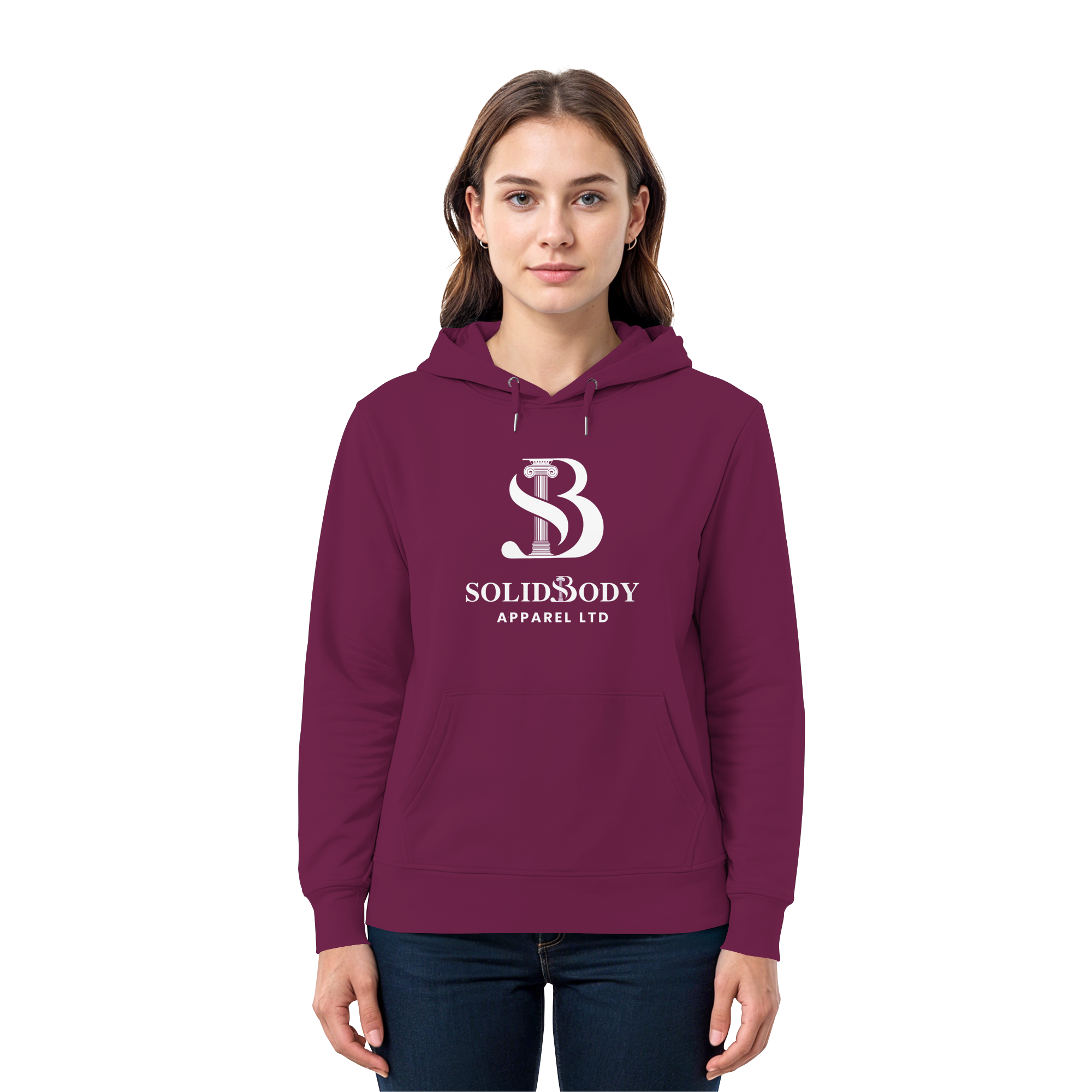 Unisex Burgundy Hoodie in Premium Qualität von The SolidBody