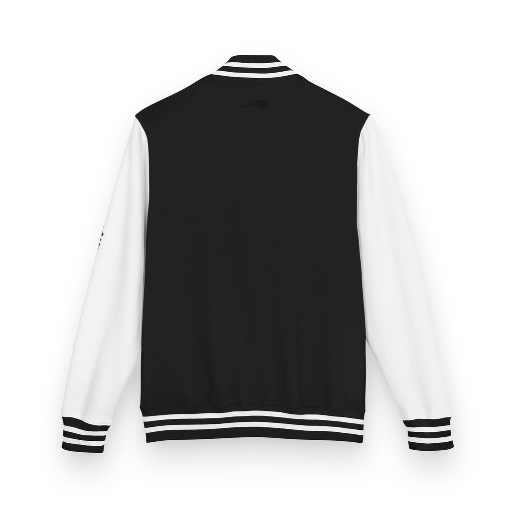 Letterman Jacke by The SolidBody in jet-black-arctic-white die Rückseite