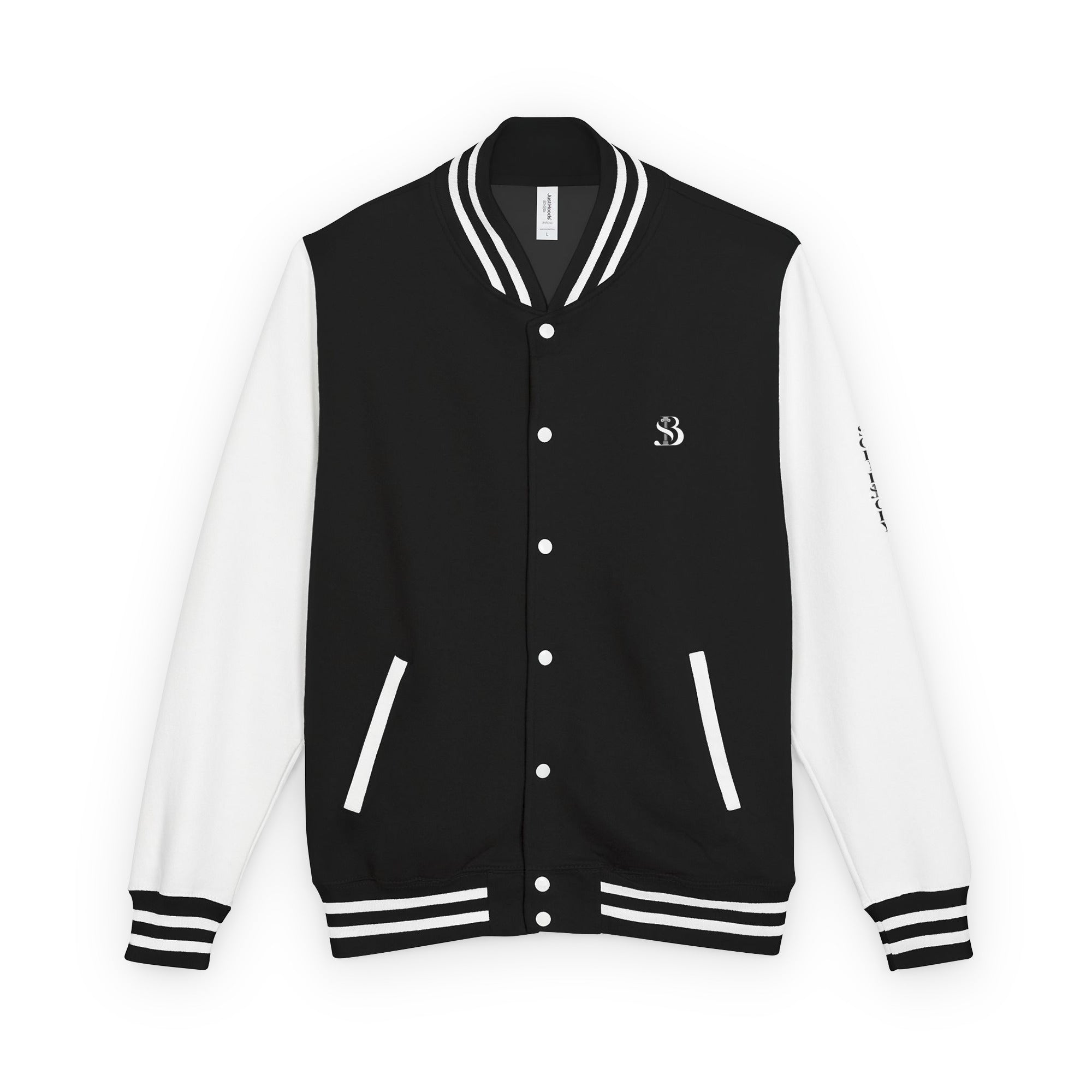 Letterman Jacke by The SolidBody in jet-black-arctic-white