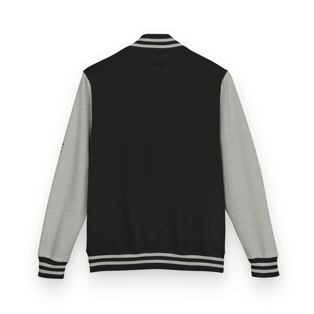 Letterman jacket in Black-heather-grey - Rücken