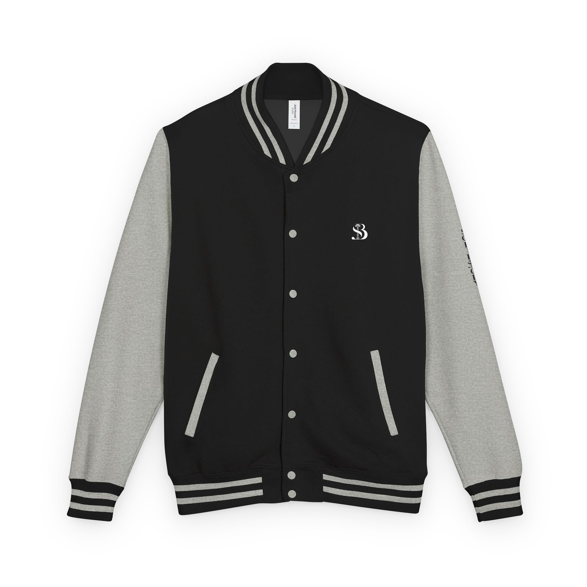 Letterman jacket in Black-heather-grey