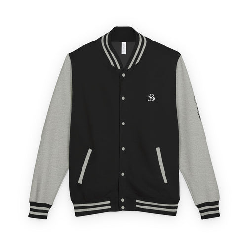Letterman jacket in Black-heather-grey