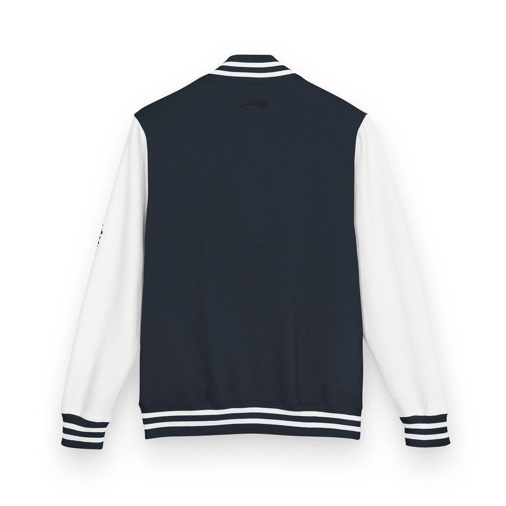 Letterman Jacke by The SolidBody in oxford-navy-arctic-white - Rücken