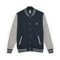 Letterman jacket in oxford-navy-heather-grey